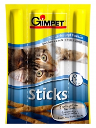 Snack Мясные палочки для кошек лосось и форелью 4шт 20г Gimpet 400778 - Вкусняшки и лакомства для котов