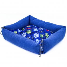 Лежак для животных Трансформер Люкс замшевый синий -  Домики и лежаки для собак Fifa     