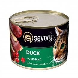 SAVORY Влажный корм для привередливых котов с уткой 200гр -  Влажный корм для котов -  Ингредиент: Утка 