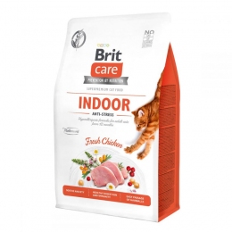 Brit Care Cat Grain-Free Indoor Anti-Stress сухий корм для кішок живуть в приміщенні -  Корм для виведення вовни -    
