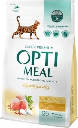 Optimeal Повно раціональний сухий корм для дорослих кішок курка -  Корм для виведення вовни -    