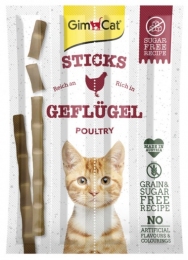 Snack Мясные палочки для кошек птица 4шт 20гр Gimpet 420806 -  Лакомства для кошек -   Вкус: Курица  