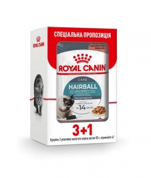 АКЦИЯ Royal Canin Hairball Care Gravy pouch Влажный корм для кошек с домашней птицей 3+1 по 85 г - Влажный корм для кошек и котов