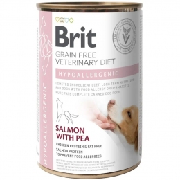 Brit Grain Free Veterinary Diet с лососем влажный корм для собак при пищевой аллергии 400 гр -  Brit консервы для собак 