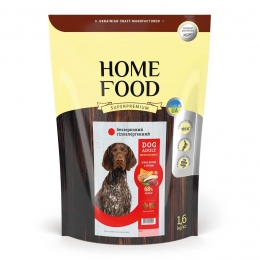 HomeFood dog adult medium\maxi м'ясо качки з нутом корм беззерновий гіпоалергенний 1,6кг -  Сухий корм для собак Home Food   
