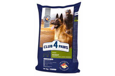 Club 4 paws Scout (Клуб 4 лапи Скаут) корм для робочих собак великих і середніх порід -  Корм Клуб 4 Лапи для собак 