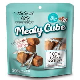 Лакомство Natural Kitty Meaty Cube для собак и кошек Тунец и Анчоуси, 60 г -  Лакомства для собак -   Показания: Кожа и шерсть  