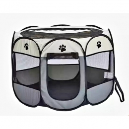 Манеж лежак для собак бежево-сірий - Вольєри, манежі та клітки для собак