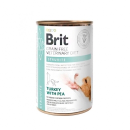 Brit Grain Free VetDiets Struvite Turkey with Pea Влажный корм для собак  с индейкой и горохом для лечения мочекаменной болезни 400 г -  Консервы для собак Brit 