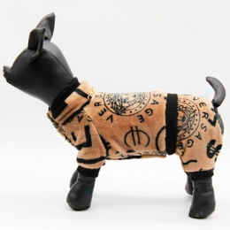 Комбинезон Версаче коричневый махра (девочка) - Одежда для собак