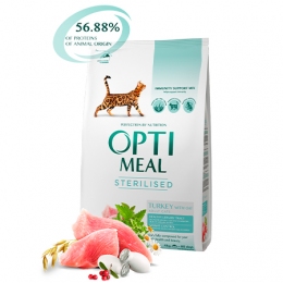 Optimeal сухий корм для стерилізованих кішок і кастрованих котів з індичкою і вівсом -  Сухий корм для кішок -   Вік Дорослий  