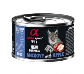 Корм Alpha Spirit Anchovy with Red Apple вологий для дорослих котів з анчоусами та яблуками 200 гр. -  Вологий корм для котів -    