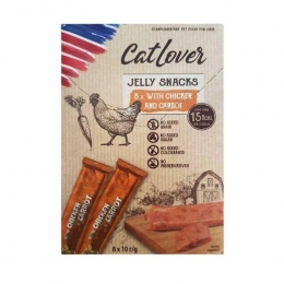 Ласощі CatLover Jelly Snacks для кішок у желе з куркою та морквою 8х10 гр - Смаколики та ласощі для котів