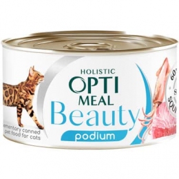 Optimeal Beauty Harmony Вологий корм для котів тунець у соусі з кільцями кальмарів 70г -  Консерви для котів Optimeal   