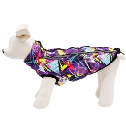 Жилет Холлі двосторонній малиновий і абстракція плащівка на силіконі (дівчинка) -  Жилетки для собак 