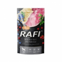 Пауч Dolina Noteci Rafi паштет для собак (говяжий желудок+ветчина/черника/клюква), 500 г -  Влажный корм для собак -    