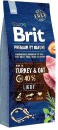 Brit Premium Light Сухой корм для собак с избыточным весом со вкусом индейки 15 кг -  Сухой корм для собак -   Ингредиент: Индейка  