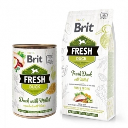 Brit Fresh Duck, Millet Active корм для собак 2,5кг и Консерва Brit Fresh Dog 400гр - Влажный корм для собак