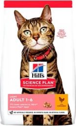 Hill's SP Adult Light Cat Chicken сухой корм при склонности к ожирению у кошек 1.5 кг - Корм для кошек с проблемами шерсти