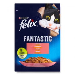   Purina Felix вологий корм для котів із лососем у желе 85гр -  Консерви для котів та кішок Felix 