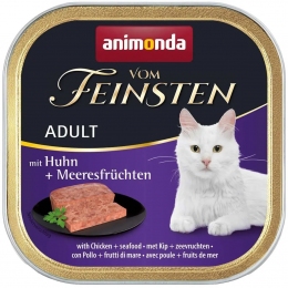 Animonda Vom Feinsten Adult with Chicken + Seafood Вологий корм для котів з куркою та морепродуктами, 100 г -  Консерви для котів Vom Feinsten 