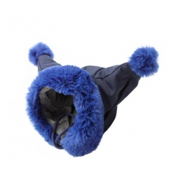 Шапка с ушками синяя плащевка - Одежда для собак