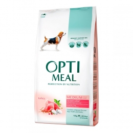 Optimeal для взрослых собак средних пород с индейкой -  Сухой корм для собак Optimeal     