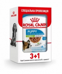 АКЦИЯ Royal Canin Puppy X-Small Влажный корм для собак миниатюрных пород с домашней птицей 3+1 по 85 г -  Влажный корм для щенков 