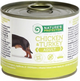 Корм Nature's Protection Adult Chicken & Turkey для собак с курицей и индейкой 200 гр. -  Корм для собак премиум класса - Nature's Protection   