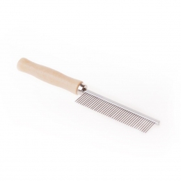 Расческа разнозубая 18х4 см деревянная ручка GS06 - Инструменты для груминга собак