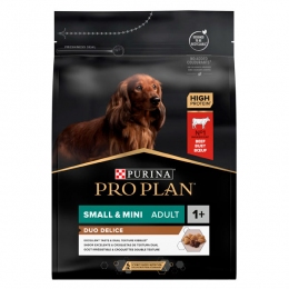 PRO PLAN  Duo Delice Small & Mini Adult сухой корм для взрослых собак мелких пород с говядиной -  Сухой корм для собак -   Ингредиент: Говядина  