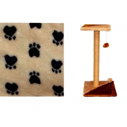 Когтеточка для котов Версаль джутовая 70*40*50 см лапка бежевая -  Когтеточки для кошек -   Материал: Джут  