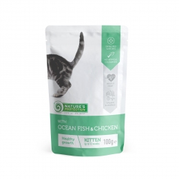 Корм Nature's Protection Kitten with Ocean fish and Chicken для котят с океанической рыбой и курицей 100 гр. -  Корм для беременных кошек - Nature's Protection   