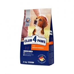 Акция Club 4 paws (Клуб 4 лапы) Для собак средних пород 2кг -  Премиум корм для собак 