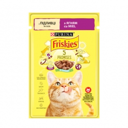 Friskies консерва для кошек с ягненком в подливке, 85 г -  Влажный корм для котов -   Класс: Эконом  