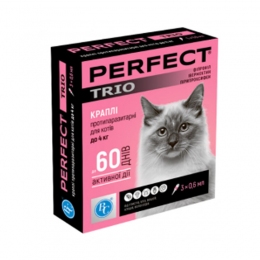 Перфект Trio краплі для кішок від бліх і кліщів - Краплі від бліх та кліщів для кішок