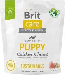 Brit Care Dog Sustainable Puppy Сухой корм для щенков с курицей и насекомыми -  Сухой корм для щенков 