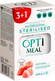 Optimal корм для стерилізованих кішок індичка і куряче філе 0,34 кг 3 + 1 8682 акція -  Оptimeal консерви для кішок 