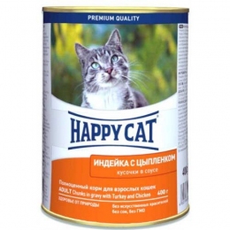 Happy Cat Dose Truth&Huhn Sauсе Вологий корм для котів з індичкою та курчам 400 г - 
