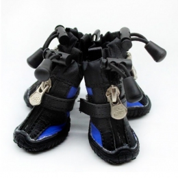 Обувь для собак плащевка трикотаж синяя  -  Одежда для собак -   Материал: Трикотаж  
