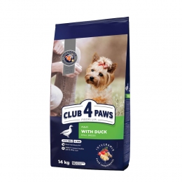 Club 4 paws (Клуб 4 лапы) Small Bread Duck для собак мелких пород с уткой 14кг -  Сухой корм для собак -   Ингредиент: Утка  