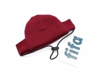 Шапка Бини трикотаж бордо -  Собаки -    