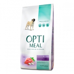 Optimeal корм для взрослых собак малых пород с уткой