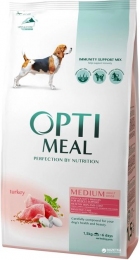 Акция Optimeal Сухой корм для собак средних пород со вкусом индейки 1.5 кг -  Сухой корм для собак -   Класс: Супер-Премиум  