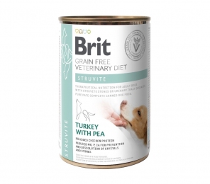 Вологий корм для собак з індичкою та горохом для лікування сечокам'яної хвороби 400 г -  Brit консерви для собак 