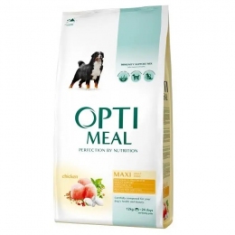 АКЦІЯ Optimeal Сухий корм для дорослих собак великих порід з куркою 12 кг -  Сухий корм для собак - Optimeal     