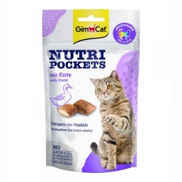 GimCat Nutri Pockets with Duck & Multi-Vitamin Лакомства для кошек с уткой и витаминами 60г - 