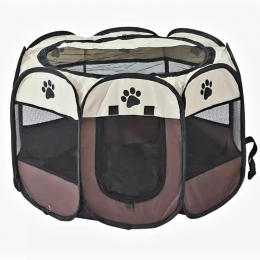 Манеж лежак для собак бежево-коричневий -  Будиночки і лежанки для собак -   Тип Закритий  