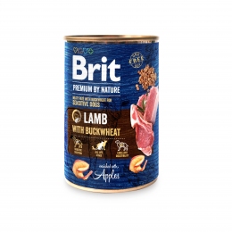 Brit Premium by Nature вологий корм для собак з чутливим травленням ягня з гречкою, 400 г -  Brit консерви для собак 