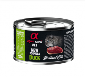 Консерва Alpha Spirit Duck Sterilized Cat с уткой, для стерилизованных котов, 200г. - Корм для кастрированных котов и стерилизованных кошек